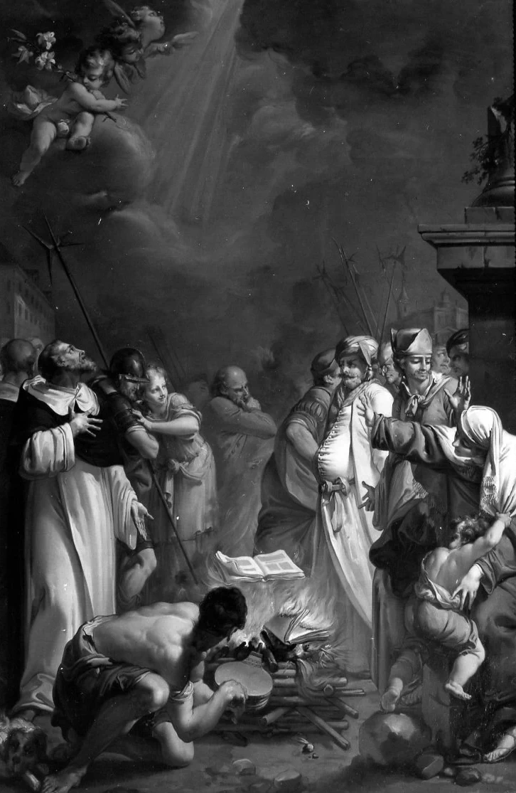 San Domenico che fa bruciare i libri degli eretici - Chiesa di san Domenico